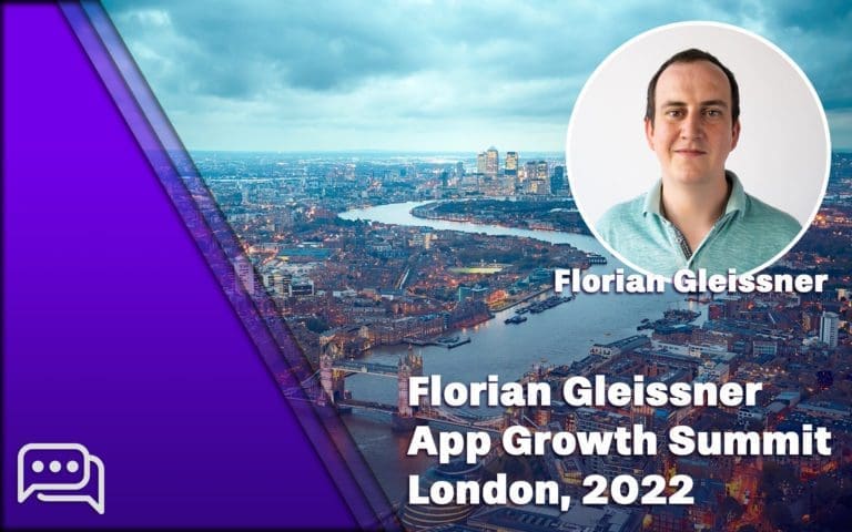 Florian Gleissner speaking at App Growth Summit London 2022