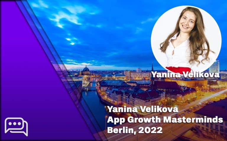 Yanina Velikova speaking at App Growth Masterminds Berlin