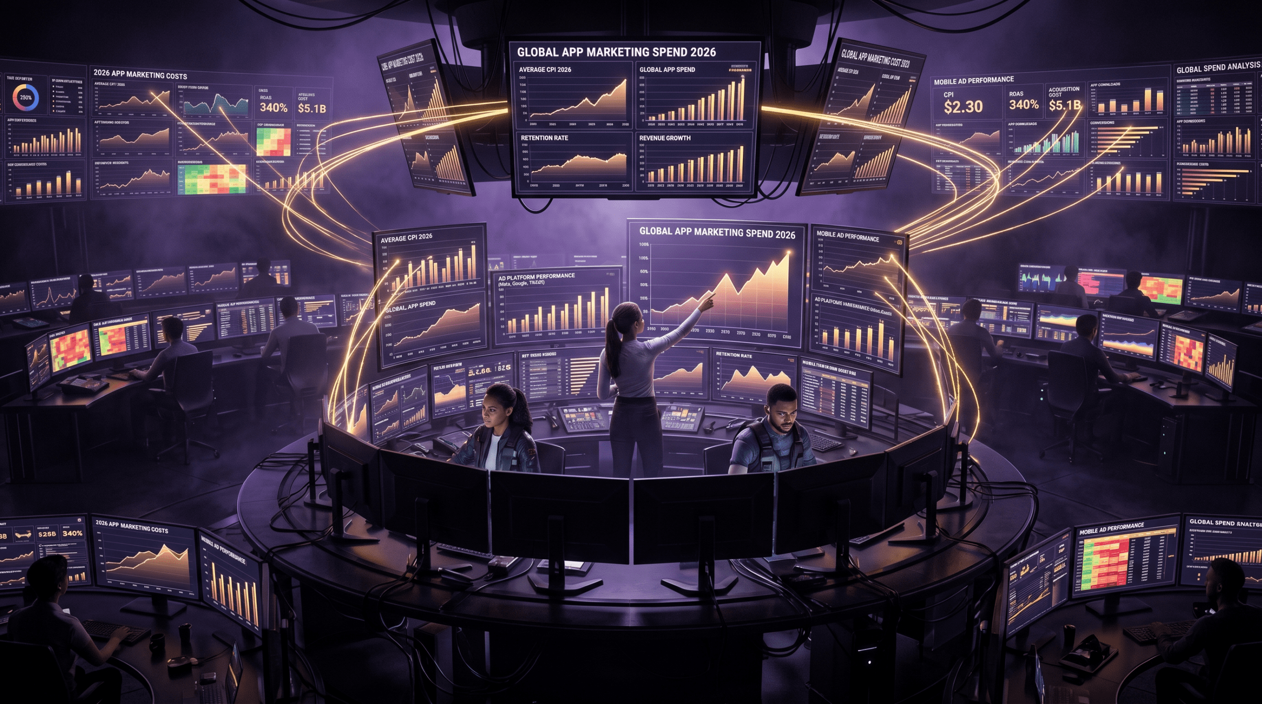 App marketing cost 2026 budget visualization